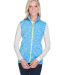 J America 8625 Cosmic Fleece Women's Vest in Electric blue/ neon green