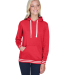 J America 8651 Relay Women's Hooded Pullover Sweat in Red
