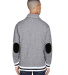 J America 8704 Peppered Fleece Shawl Collar in Pepper/ black