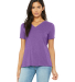 BELLA 6405 Ladies Relaxed V-Neck T-shirt in Purple triblend