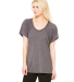 BELLA 8801 Womens Jersey Flowy Shirt in Dark grey heather