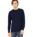 BELLA+CANVAS 3150 Mens Long Sleeve Henley Shirt in Navy