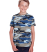 Code V 2207 Youth Camouflage T-Shirt in Blue woodland