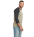 Next Level Apparel 6251 Unisex CVC Three-Quarter S in Black/ olive