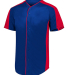 Augusta Sportswear 1655 Adult Full-Button Baseball in Navy/ red