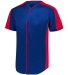 Augusta Sportswear 1656 Youth Full-Button Baseball in Navy/ red