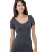Bayside Apparel 3405 Junior's 4.2 oz., Fine Jersey in Heather charcoal