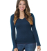 Bayside Apparel 3415 Junior's 4.2 oz.,  Fine Jerse in Heather navy