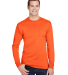 Hanes W120 Adult Workwear Long-Sleeve Pocket T-Shi in Safety orange