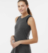 J America 8117 Ladies' Zen Jersey Tank in Dark smoke