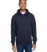 J America 8706 Ripple Fleece Pulllover Hooded Swea in Navy