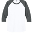 Jerzees 560RR Unisex Premium Blend Ring-Spun 3/4 S in White/ charcoal heather
