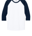 Jerzees 560RR Unisex Premium Blend Ring-Spun 3/4 S in White/ j. navy