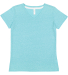 LA T 3591 Ladies' V-Neck Harborside Melange Jersey in Caribbean melange