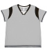 LA T 3833 Ladies' Curvy Gameday Lace Up T-Shirt in Titanium/ black/ white