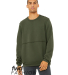 Bella + Canvas 3743 FWD Fashion Unisex Raw Seam Cr in Military green