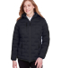 North End NE708W Ladies' Loft Puffer Jacket in Black/ carbon