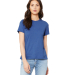 Bella + Canvas 6400 Ladies' Relaxed Heather CVC Sh in Heather true royal