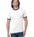 Bayside Apparel 1800 Unisex Ringer T-Shirt in White/ navy