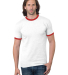 Bayside Apparel 1800 Unisex Ringer T-Shirt in White/ red
