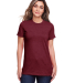 Gildan 64001LCVC Ladies' Softstyle CVC T-Shirt in Maroon mist