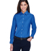 Harriton M600W Ladies' Long-Sleeve Oxford with Sta in French blue