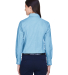 Harriton M600W Ladies' Long-Sleeve Oxford with Sta in Light blue