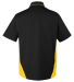 Harriton M586 Men's Flash IL Colorblock Short Slee in Black/ sunray yellow