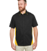 Harriton M586 Men's Flash IL Colorblock Short Slee in Black/ sunray yellow