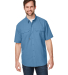 DRI DUCK 4445 Men's Crossroad Dobby Short-Sleeve W in Slate blue