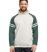 Jerzees 97CR Unisex NuBlend Varsity Color-Block Ho in Oatmeal heather/ forest green heather