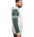 Jerzees 97CR Unisex NuBlend Varsity Color-Block Ho in Oatmeal heather/ forest green heather