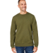 J America 8424JA Unisex Premium Fleece Sweatshirt in Military green