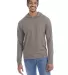 Hanes GDH280 Unisex Jersey Hooded T-Shirt in Concrete gray