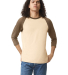 American Apparel 2003CVC Unisex CVC Raglan T-Shirt in Heather bone/ heather army