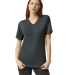 American Apparel 2006CVC Unisex CVC V-Neck T-Shirt in Heather charcoal