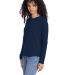 Next Level Apparel 3911 Ladies' Relaxed Long Sleev in Midnight navy