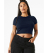 Bella + Canvas 1010 Ladies' Micro Ribbed Baby Tee in Solid navy blend