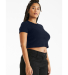 Bella + Canvas 1010 Ladies' Micro Ribbed Baby Tee in Solid navy blend