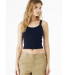 Bella + Canvas 1012 Ladies' Micro Ribbed Scoop Tan in Solid navy blend
