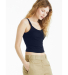 Bella + Canvas 1012 Ladies' Micro Ribbed Scoop Tan in Solid navy blend