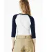 Bella + Canvas 1200 Ladies' Micro Ribbed 3/4 Ragla in White/ navy