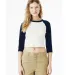 Bella + Canvas 1200 Ladies' Micro Ribbed 3/4 Ragla in White/ navy