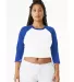 Bella + Canvas 1200 Ladies' Micro Ribbed 3/4 Ragla in White/ tr royal