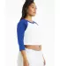 Bella + Canvas 1200 Ladies' Micro Ribbed 3/4 Ragla in White/ tr royal