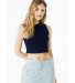 Bella + Canvas 1013 Ladies' Micro Rib Muscle Crop  in Solid navy blend
