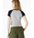 Bella + Canvas 1201 Ladies' Micro Ribbed Raglan Ba in Athletic heather/ black