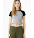 Bella + Canvas 1201 Ladies' Micro Ribbed Raglan Ba in Athletic heather/ black