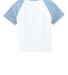 Bella + Canvas 1201 Ladies' Micro Ribbed Raglan Ba in White/ baby blue