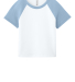 Bella + Canvas 1201 Ladies' Micro Ribbed Raglan Ba in White/ baby blue
